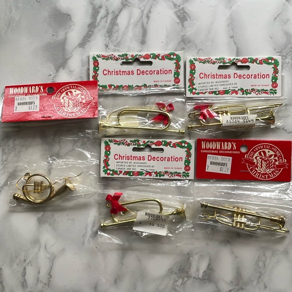 Vintage Christmas metal Musical ornament LOT